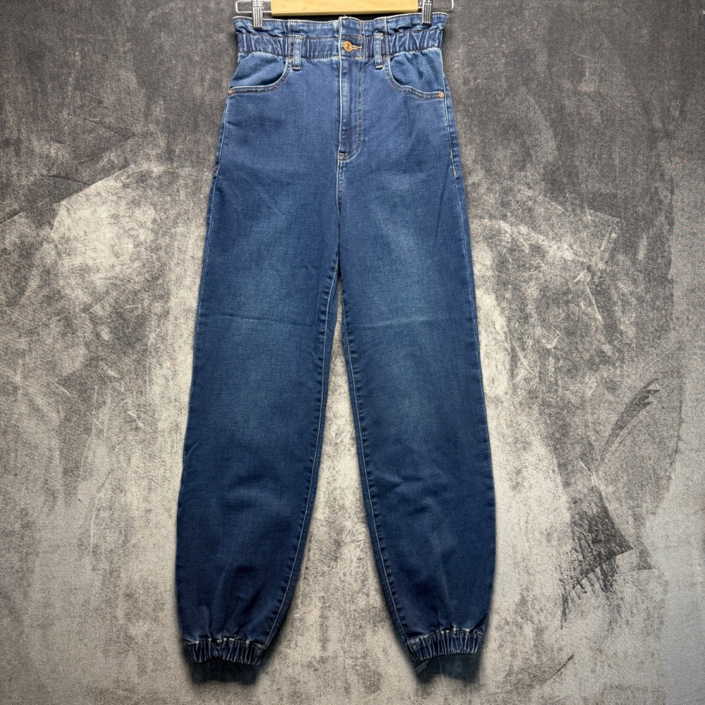 Express Jogger Womens 2R Blue Cotton Super High Rise Supersoft Knit Casual